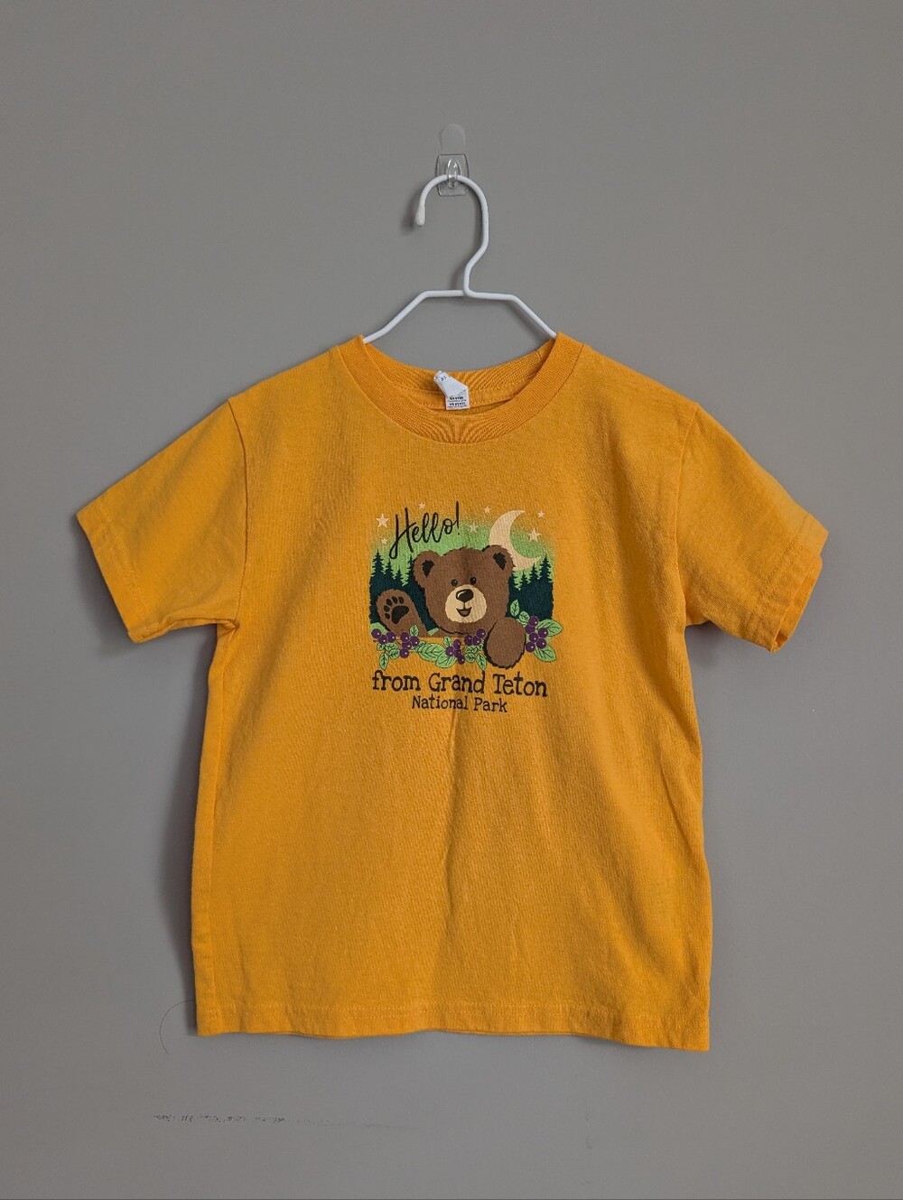 3/$15 - Kids Yellow Grand Teton National Park Bear Graphic Tee Size 5/6